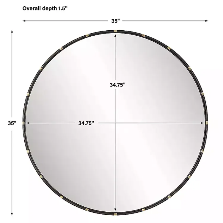 Decorative Mirrors-Kirklands Home Round Dark Bronze and Gold Wall Mirror