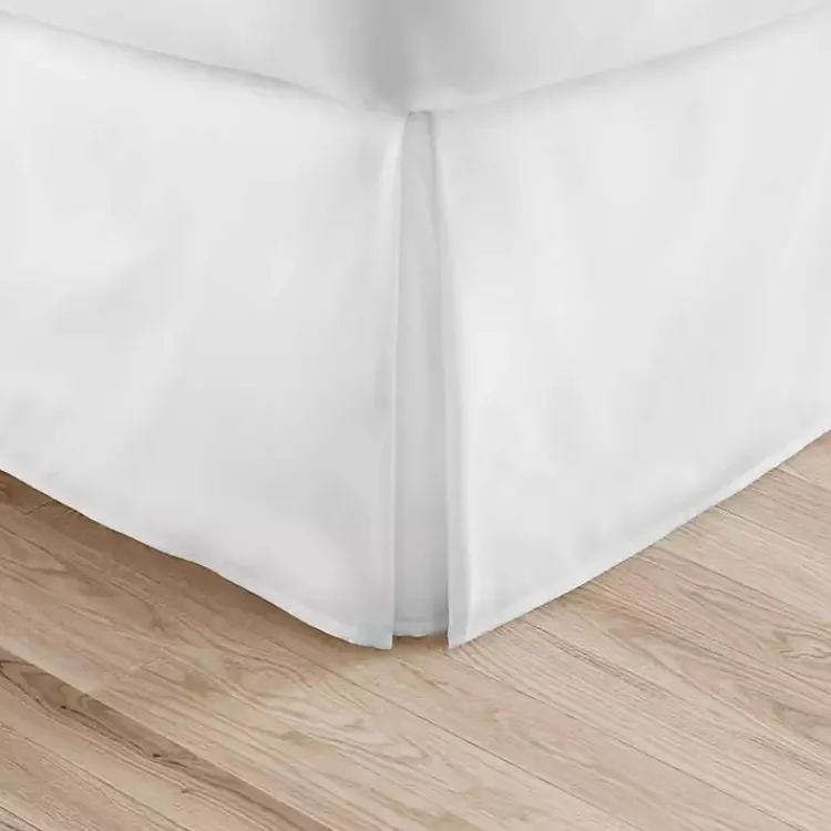 Bedding Essentials-Kirklands Home Pleated Microfiber Twin Bed Skirt White