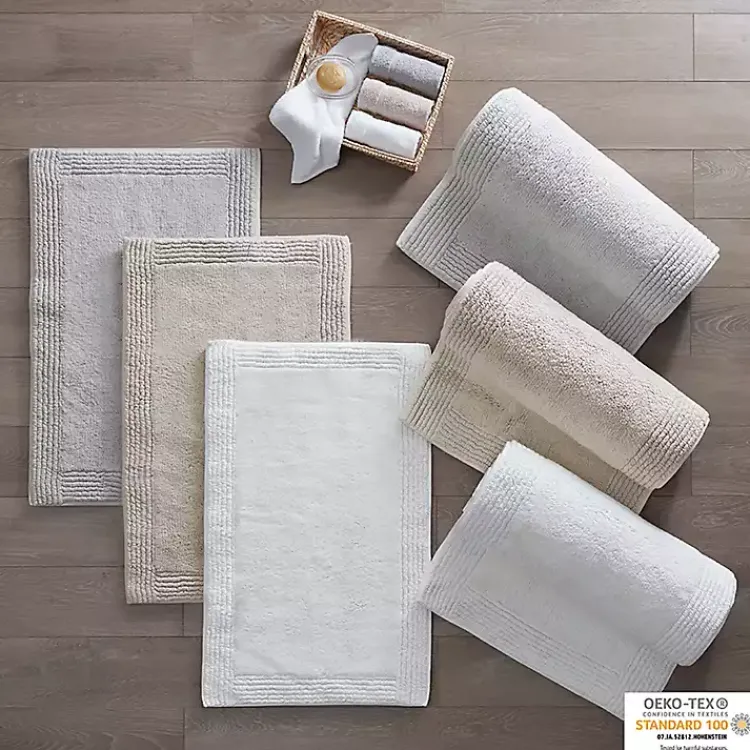 Bathroom Rugs-Kirklands Home Tufted Reversible Bath Runner White