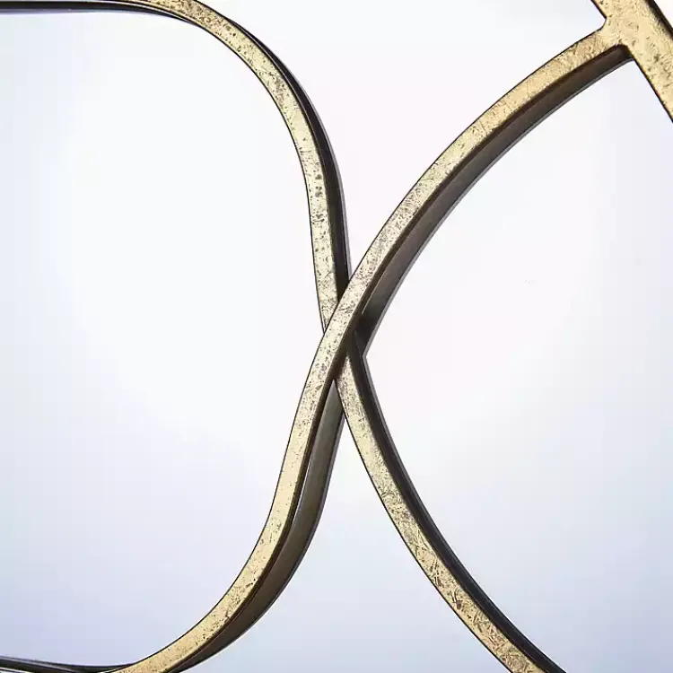 Decorative Mirrors-Kirklands Home Gold Circular Inset Round Wall Mirror