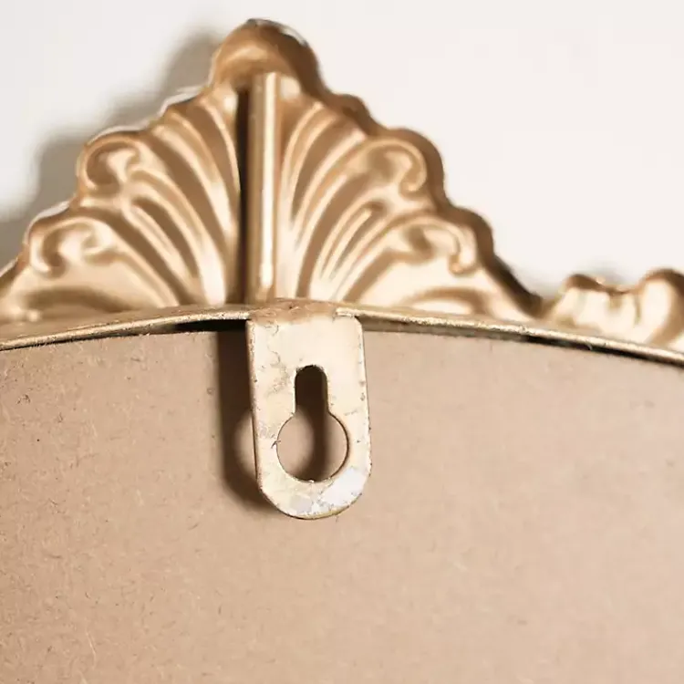 Decorative Mirrors-Kirklands Home Antique Brass Metal Ornate Round Mirror