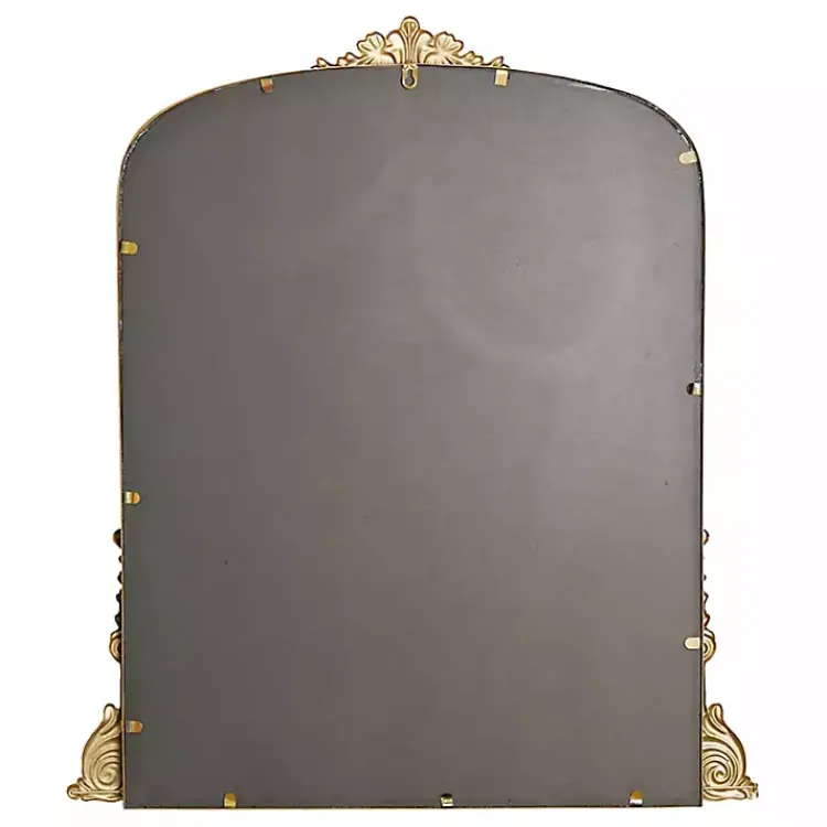 Decorative Mirrors-Kirklands Home Antique Gold Metal Baroque Arch Wall Mirror