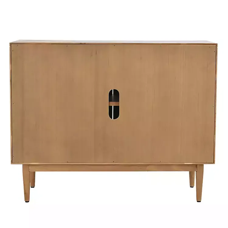 Cabinets & Sideboards-Kirklands Home Reclaimed Pine and Woven Cane Cabinet