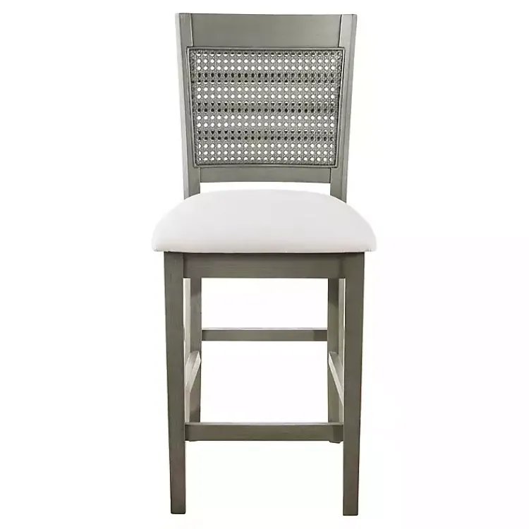 Bar Stools & Counter Height Stools-Kirklands Home Gray Wilbur Cane Back Counter Stools, Set of 2