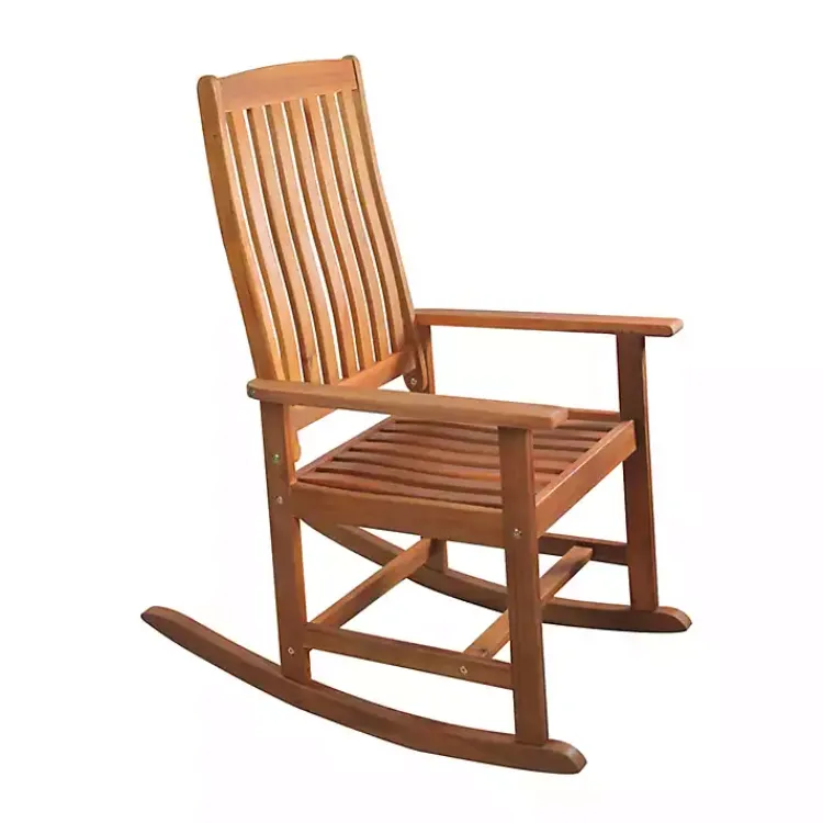 Outdoor Seating-Kirklands Home Warm Acacia Wood Rocking Chair Brown