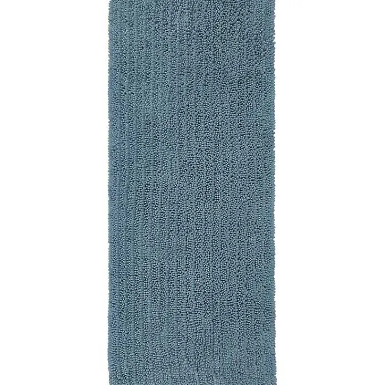 Bathroom Rugs-Kirklands Home Glacier Lofty Pile Chenille Bath Mat, 45 in. Blue
