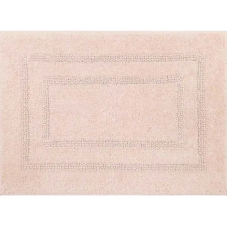 Bathroom Rugs-Kirklands Home Blush Reversible Cotton Bath Mat, 34 in. Pink