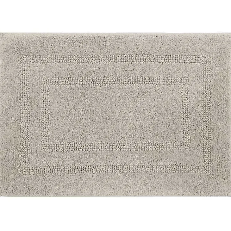 Bathroom Rugs-Kirklands Home Silver Reversible Cotton Bath Mat, 60 in. Gray