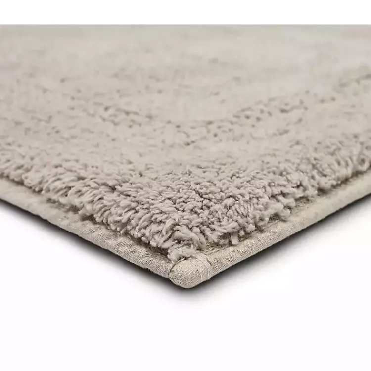 Bathroom Rugs-Kirklands Home Silver Reversible Cotton Bath Mat, 60 in. Gray