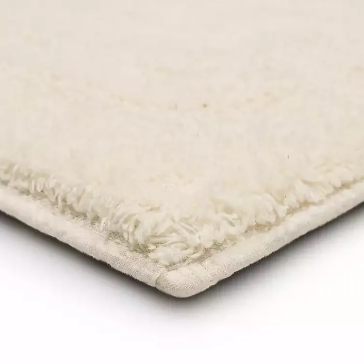 Bathroom Rugs-Kirklands Home Creme Plush Reversible Cotton Bath Mat, 60 in. Ivory