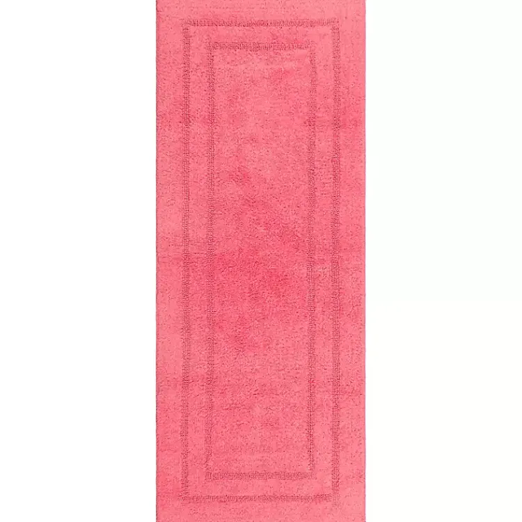 Bathroom Rugs-Kirklands Home Fiesta Plush Reversible Cotton Bath Mat, 60 in. Pink