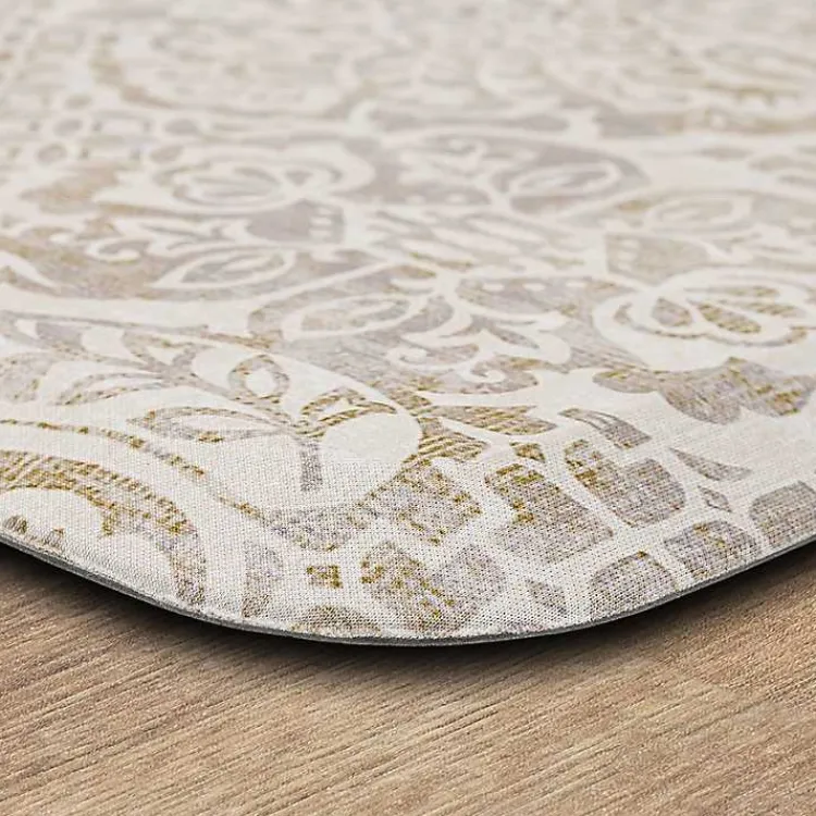 Kitchen & Floor Mats-Kirklands Home Sandy Beige Damask Nouveau Kitchen Mat
