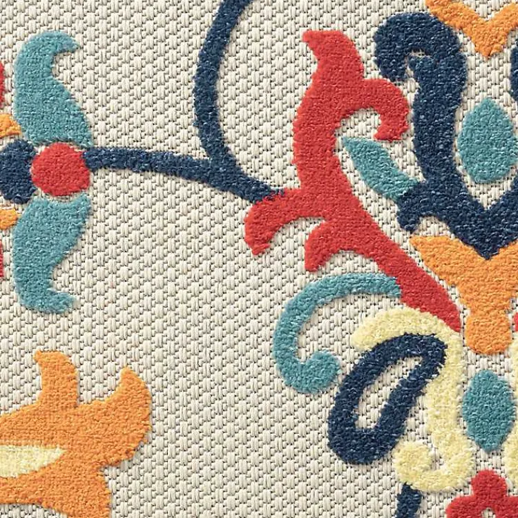 Outdoor Rugs-Kirklands Home Lyla Multi Floral Damask Indoor/Outdoor Rug, 5x8