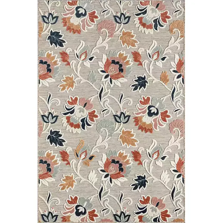 Outdoor Rugs-Kirklands Home Mara Floral Blossom Indoor/Outdoor Area Rug, 5x7