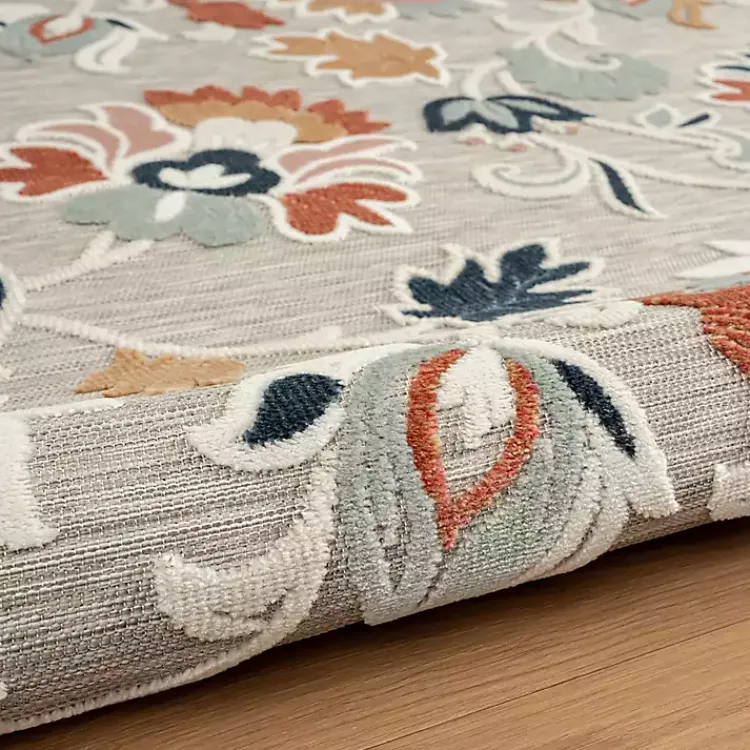 Outdoor Rugs-Kirklands Home Mara Floral Blossom Indoor/Outdoor Area Rug, 5x7