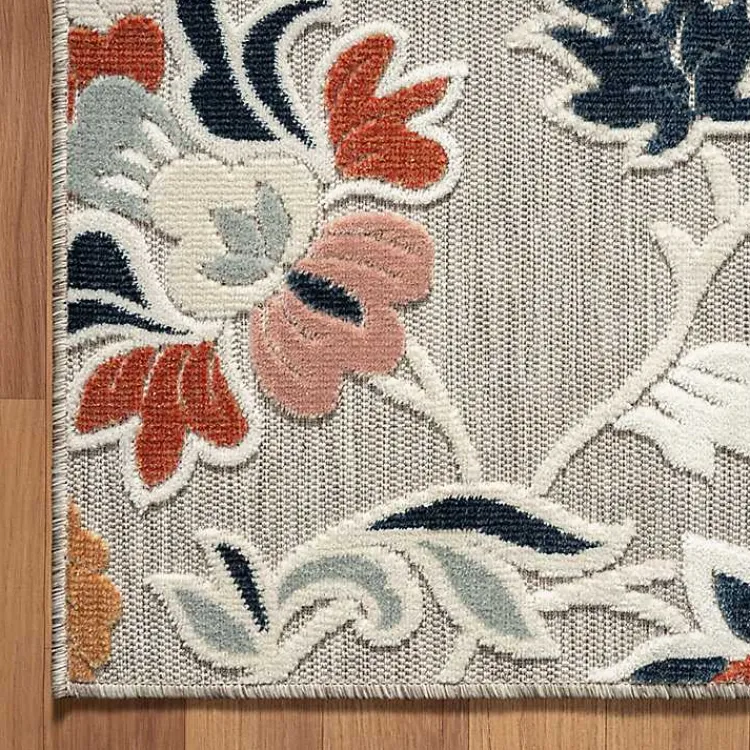 Outdoor Rugs-Kirklands Home Mara Floral Blossom Indoor/Outdoor Area Rug, 5x7