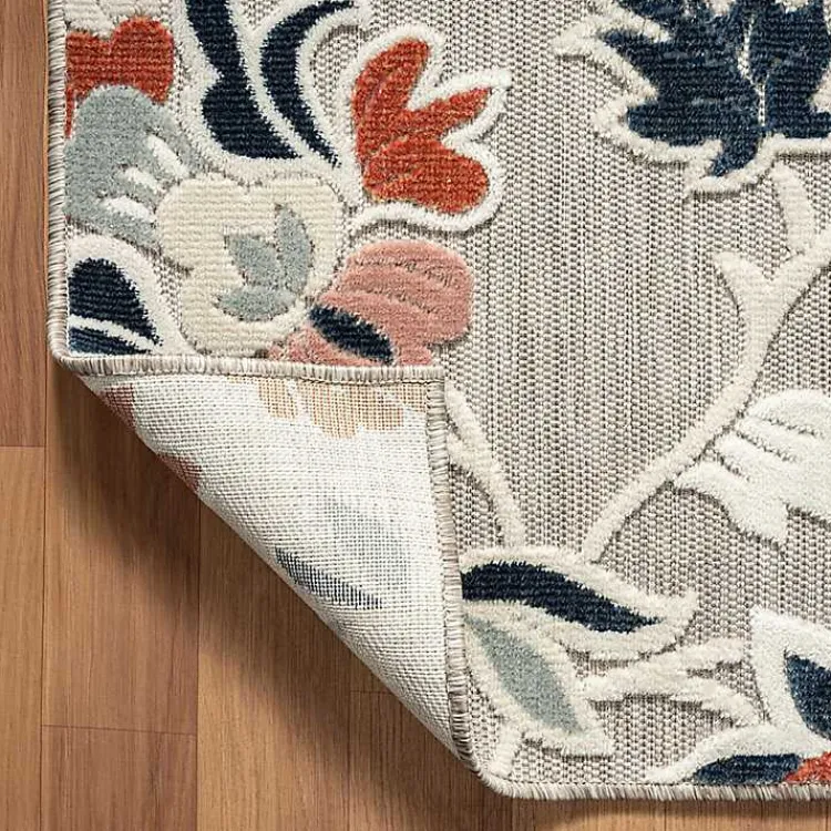Outdoor Rugs-Kirklands Home Mara Floral Blossom Indoor/Outdoor Area Rug, 5x7