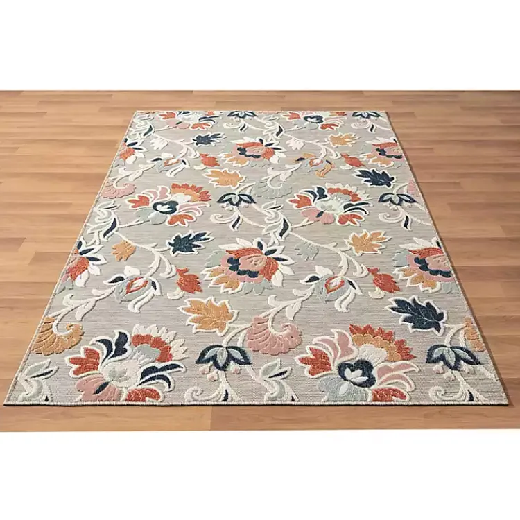 Outdoor Rugs-Kirklands Home Mara Floral Blossom Indoor/Outdoor Area Rug, 7x9