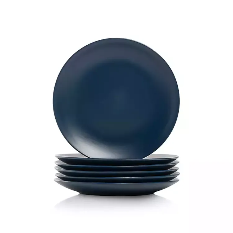 Dinnerware-Kirklands Home Dark Classic Coupe Salad Plates, Set of 6 Blue