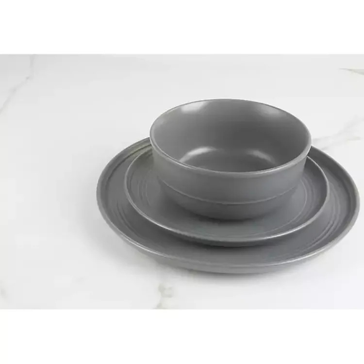 Dinnerware-Kirklands Home Dark Linear Salad Plates, Set of 6 Gray