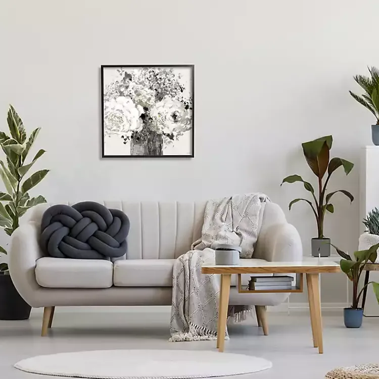 Canvas Art-Kirklands Home Black and Cream Abstract Floral Canvas Art Print