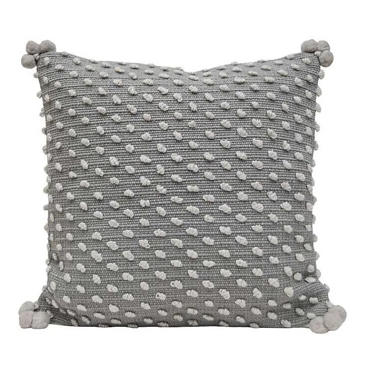 Outdoor Cushions & Pillows-Kirklands Home Woven Knots Outdoor Pillow Gray