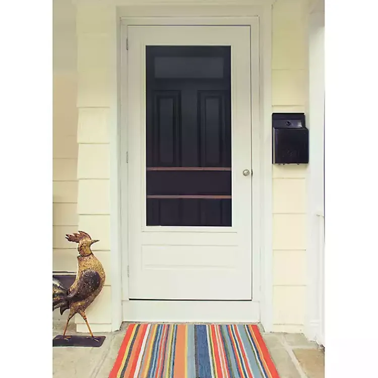 Outdoor Rugs-Kirklands Home Multi Dhurri Stripe Indoor/Outdoor Scatter Rug