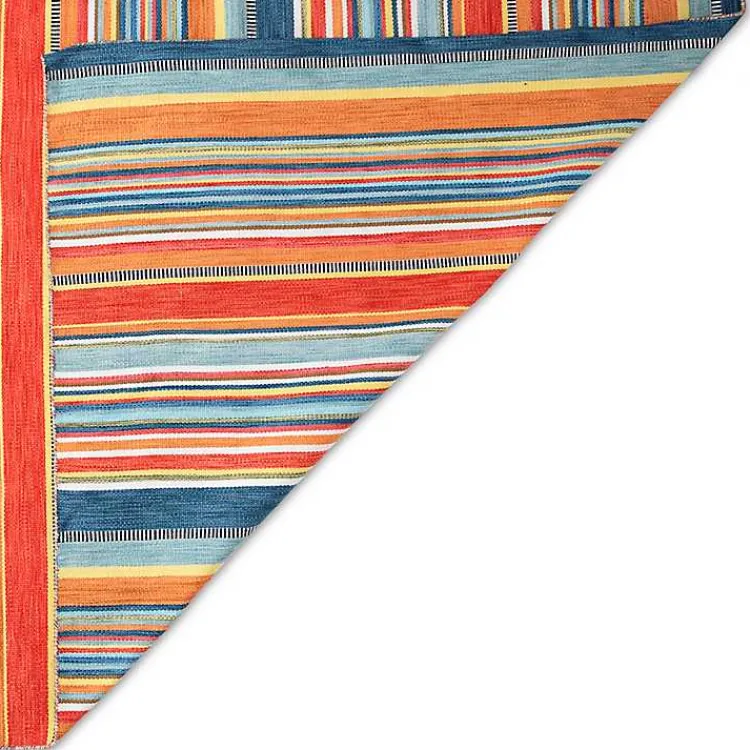 Outdoor Rugs-Kirklands Home Multi Dhurri Stripe Indoor/Outdoor Scatter Rug