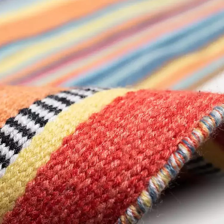 Outdoor Rugs-Kirklands Home Multi Dhurri Stripe Indoor/Outdoor Area Rug, 5x7