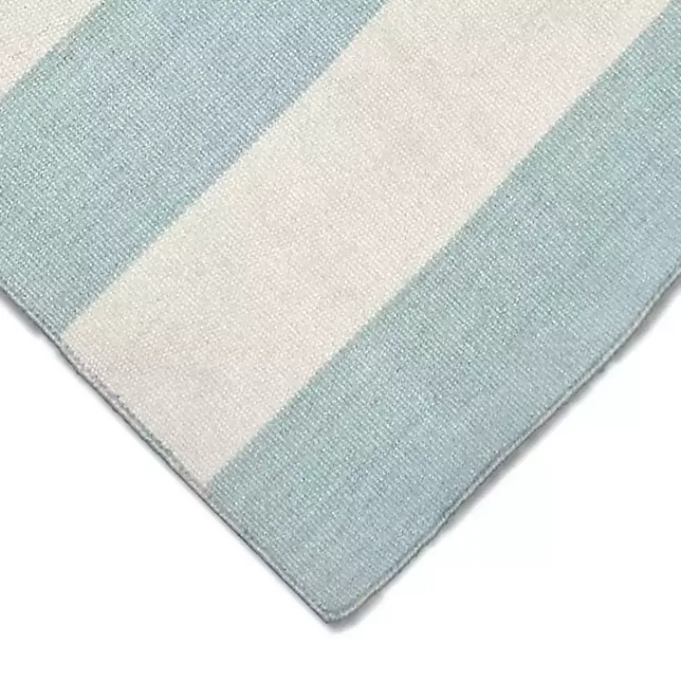 Outdoor Rugs-Kirklands Home Blue Cabana Stripe Indoor/Outdoor Scatter Rug