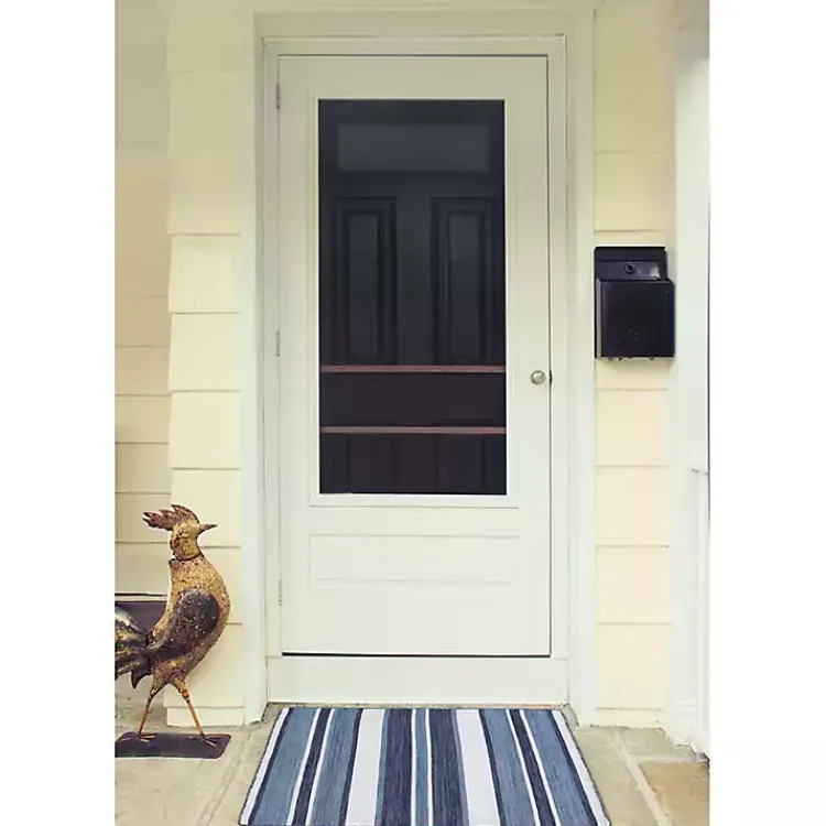 Outdoor Rugs-Kirklands Home Blue Shades Striped Indoor/Outdoor Scatter Rug