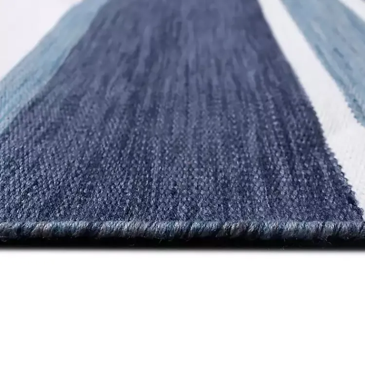 Outdoor Rugs-Kirklands Home Blue Shades Striped Indoor/Outdoor Scatter Rug