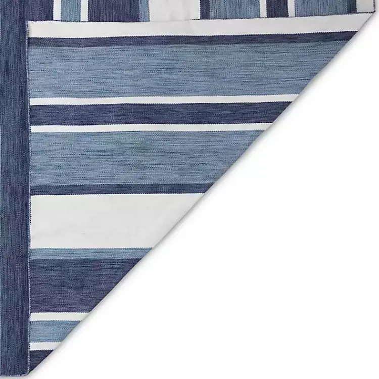 Outdoor Rugs-Kirklands Home Blue Shades Striped Indoor/Outdoor Area Rug, 5x7