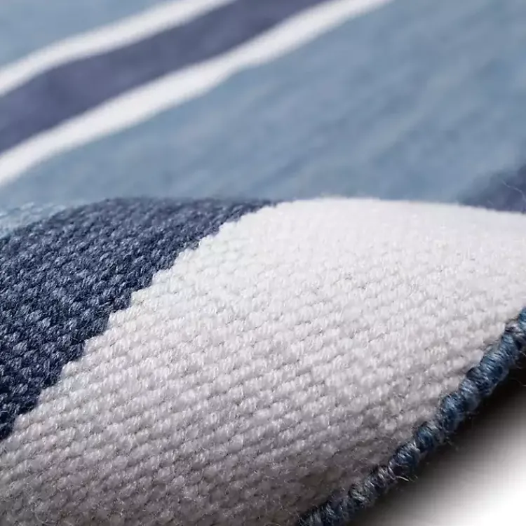 Outdoor Rugs-Kirklands Home Blue Shades Striped Indoor/Outdoor Area Rug, 5x7