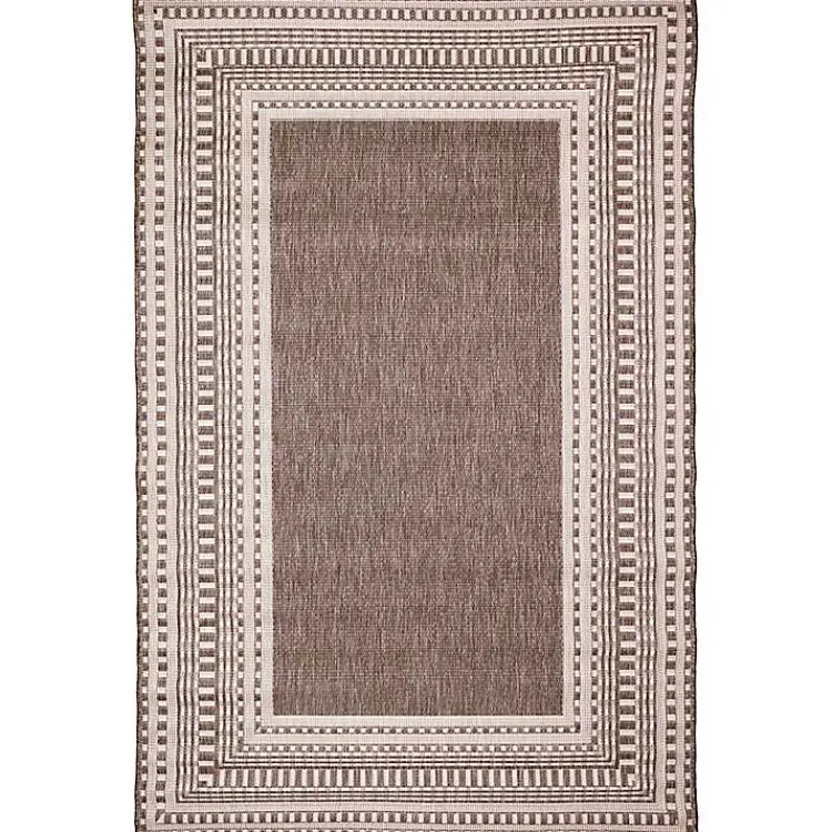 Outdoor Rugs-Kirklands Home Natural Linear Macy Indoor/Outdoor Area Rug, 7x9 Brown