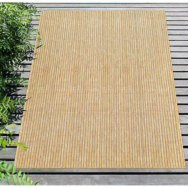 Outdoor Rugs-Kirklands Home Sand Intertwine Santal Indoor/Outdoor Rug, 6x9 Tan