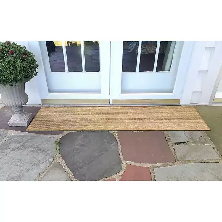 Outdoor Rugs-Kirklands Home Sand Intertwine Indoor/Outdoor Runner Tan