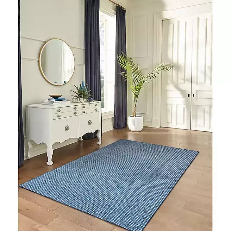 Outdoor Rugs-Kirklands Home Navy Intertwine Indoor/Outdoor Area Rug, 7x9 Blue