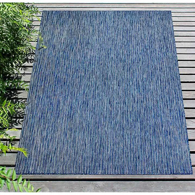 Outdoor Rugs-Kirklands Home Navy Intertwine Indoor/Outdoor Area Rug, 7x9 Blue