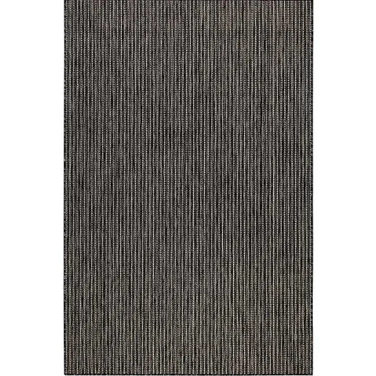 Outdoor Rugs-Kirklands Home Intertwined Santal Outdoor Area Rug, 6x9 Black