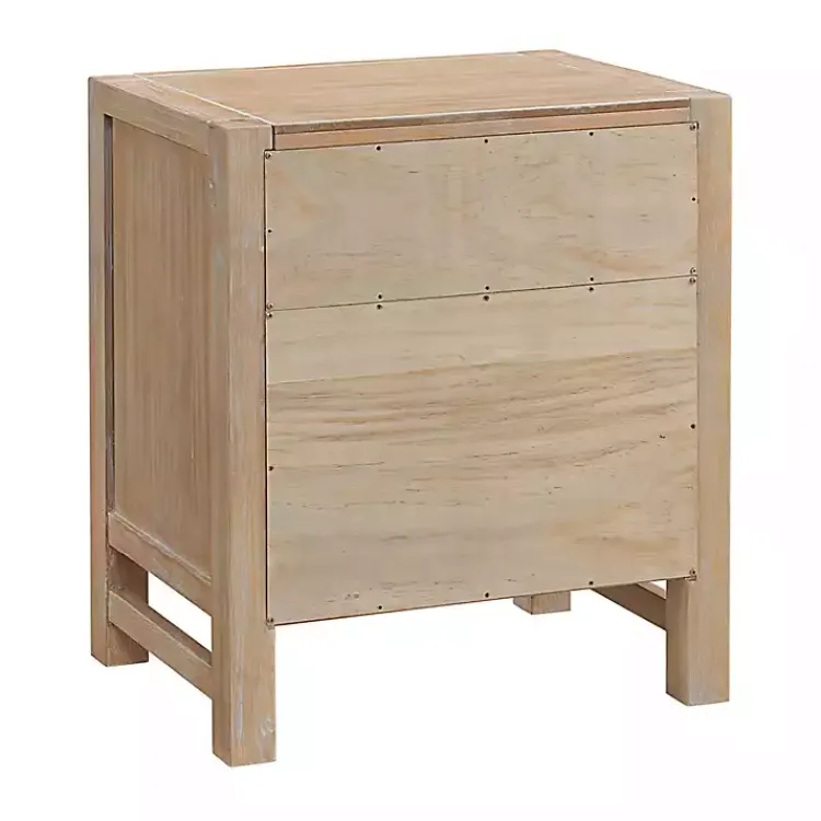 Nightstands-Kirklands Home Natural Wood Grain Open Storage Nightsd Tan