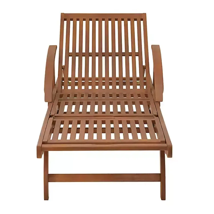 Outdoor Seating-Kirklands Home Wood 2-pc. Outdoor Lounge Chair with Leg Rest Set Brown