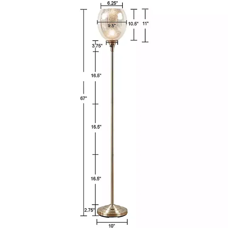 Floor Lamps-Kirklands Home Frosted Starlight Golden Floor Lamp White