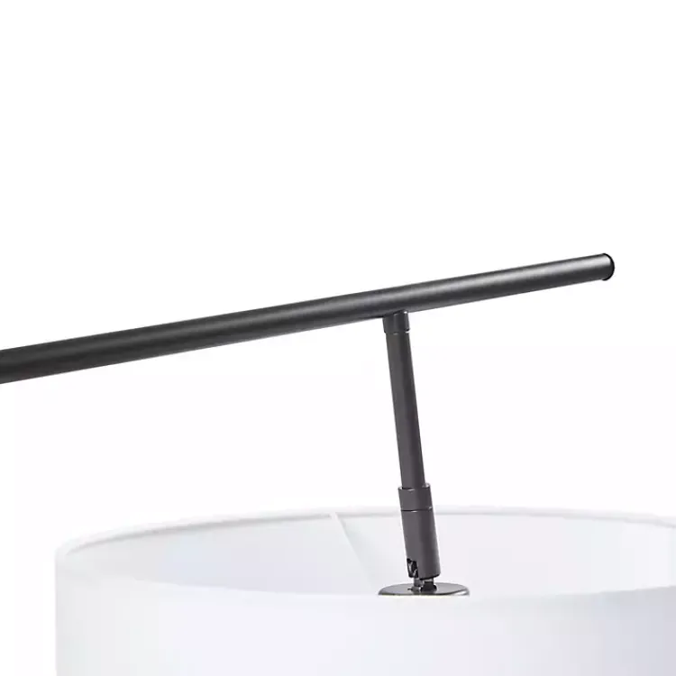 Floor Lamps-Kirklands Home Black Adjustable Arm Modern Floor Lamp White