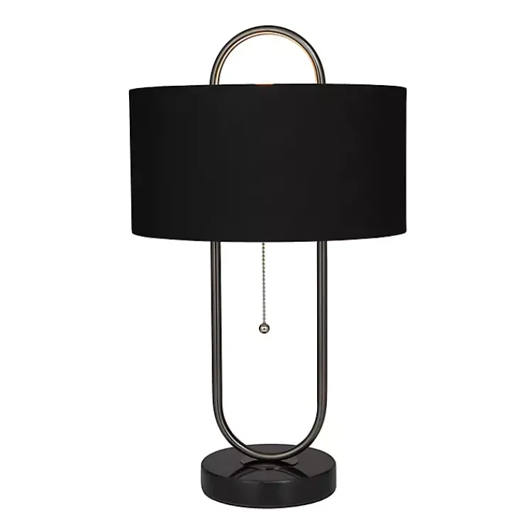 Table Lamps-Kirklands Home Open Metal Loop Table Lamp Black