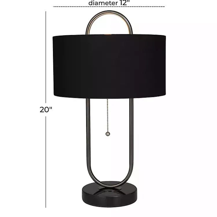 Table Lamps-Kirklands Home Open Metal Loop Table Lamp Black