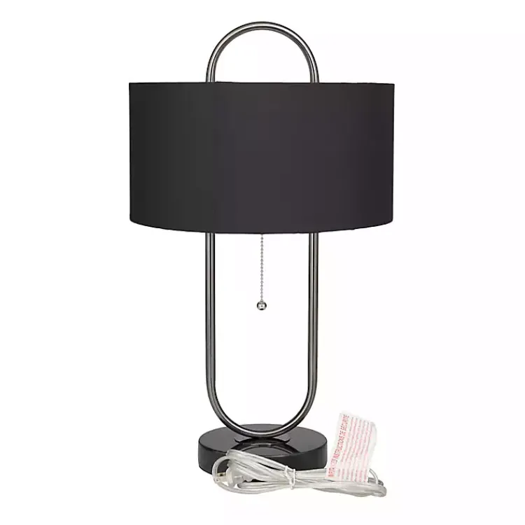 Table Lamps-Kirklands Home Open Metal Loop Table Lamp Black