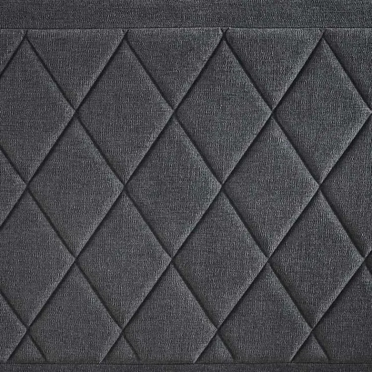 Beds & Headboards-Kirklands Home Viv Charcoal Diamond Tufted Queen Bed Frame Gray