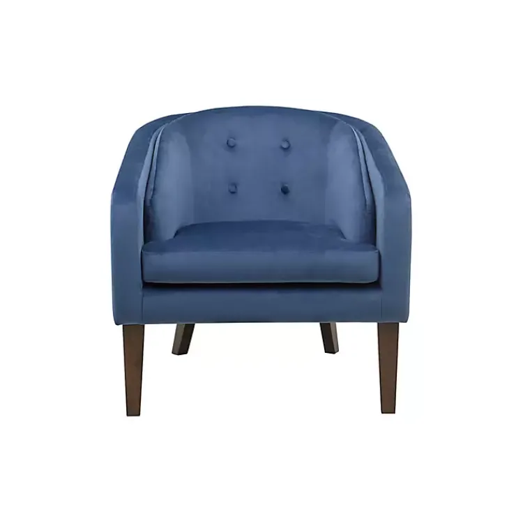 Accent Chairs-Kirklands Home Velvet Tufted Midcentury Modern Accent Chair Blue