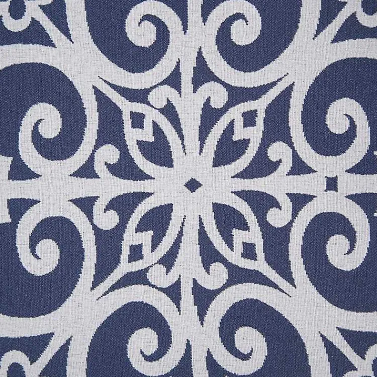 Accent Chairs-Kirklands Home Sky Fretwork Upholstered High Back Recliner Blue